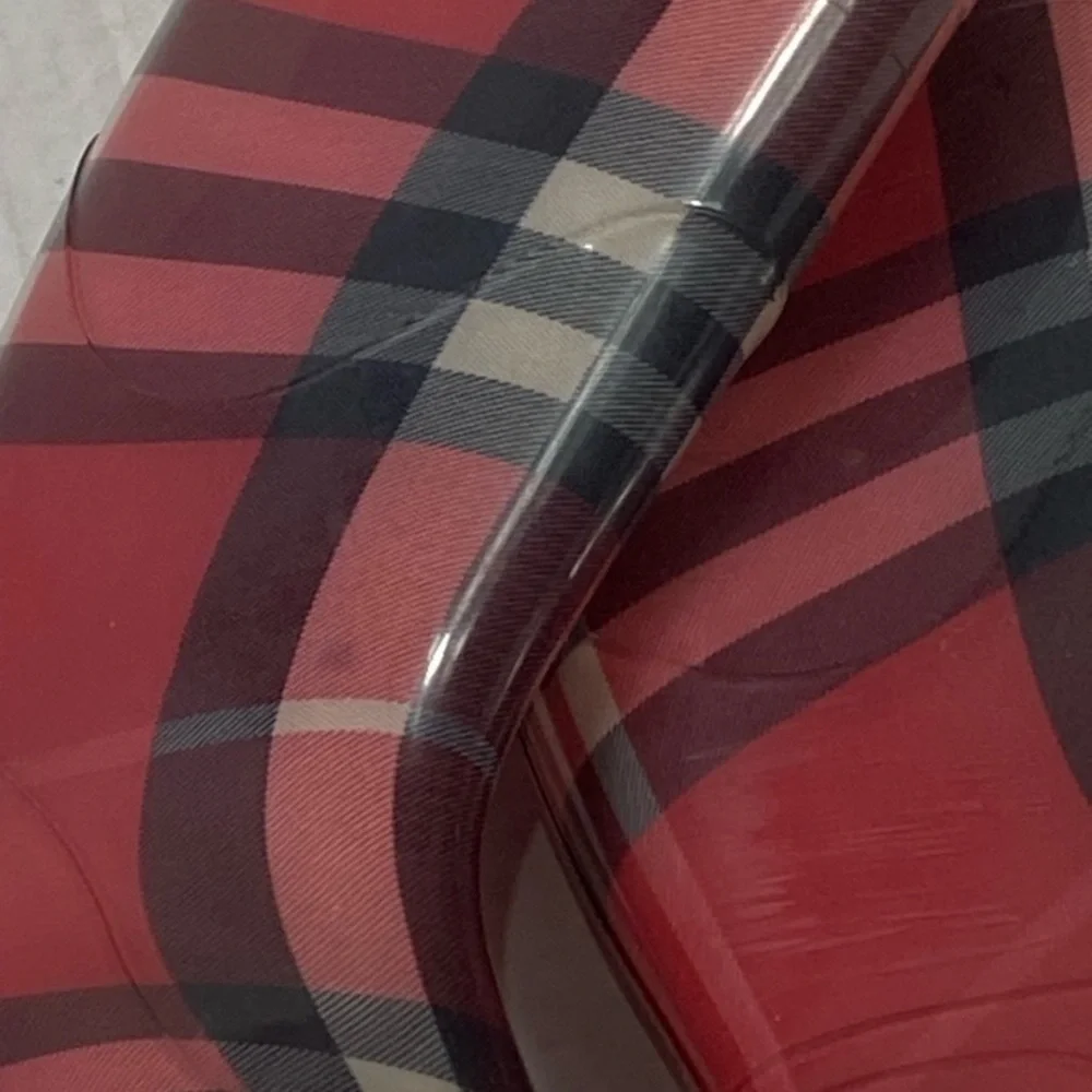 BURBERRY Check Rain Boots Red